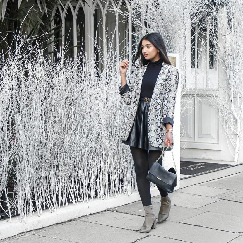 long length snake print blazer